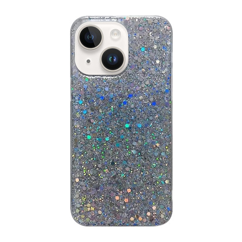 iPhone 15 Plus Glitter Sequins Epoxy TPU Phone Case - Silvery