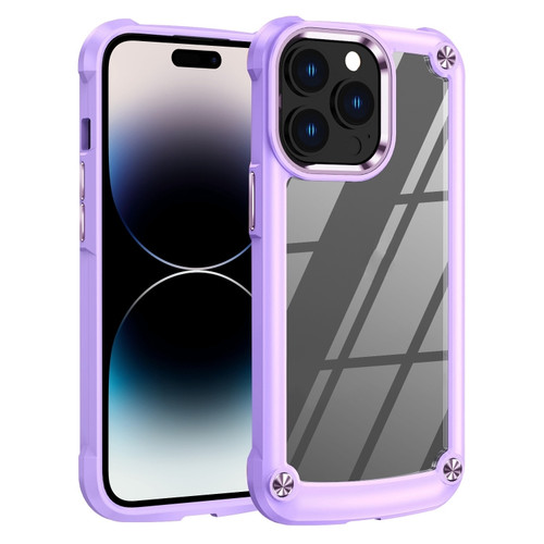 iPhone 14 Pro Max TPU + PC Lens Protection Phone Case  - Purple