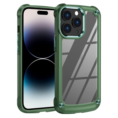 iPhone 14 Pro Max TPU + PC Lens Protection Phone Case  - Green