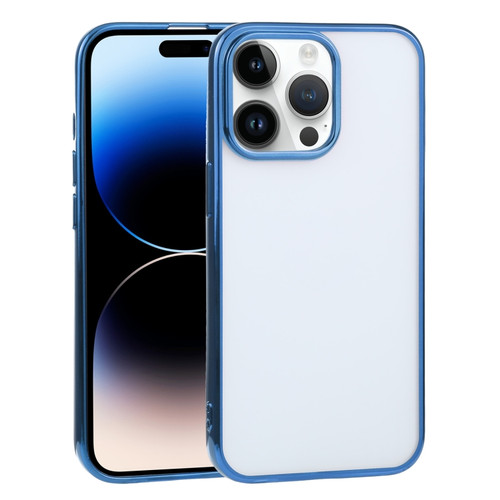 iPhone 14 Pro Max Ultra-thin Electroplating TPU Phone Case  - Blue