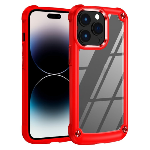 iPhone 14 Pro Max TPU + PC Lens Protection Phone Case  - Red