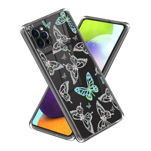 iPhone 14 Pro Max Laser IMD Pattern TPU Phone Case - Butterfly
