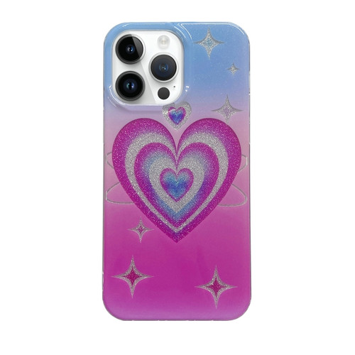 iPhone 14 Pro Max PC + TPU Dual-side Laminating IMD Phone Case - Star Love