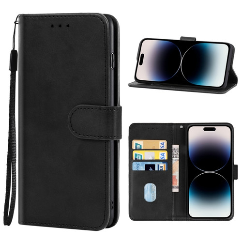 iPhone 14 Pro Max Leather Phone Case  - Black