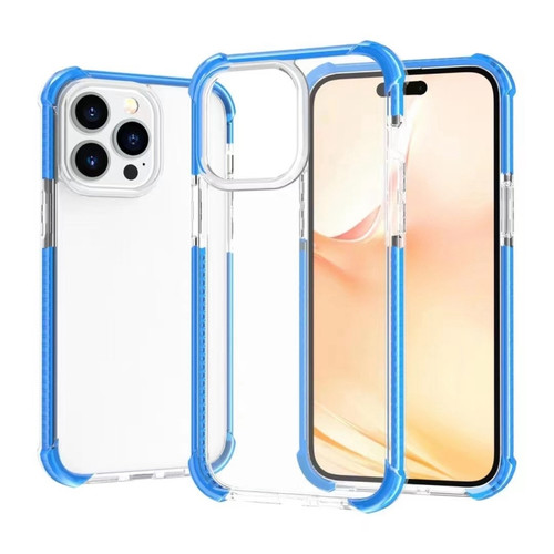 iPhone 14 Pro Max Acrylic Four Corners Shockproof Phone Case  - Transparent Blue