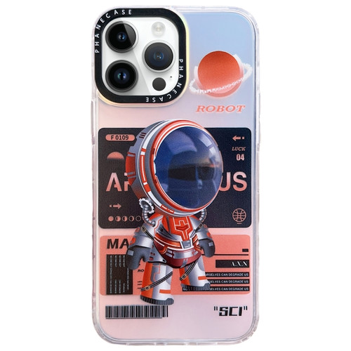 iPhone 14 Pro Max Mechanical Astronaut Pattern TPU Phone Case - Orange
