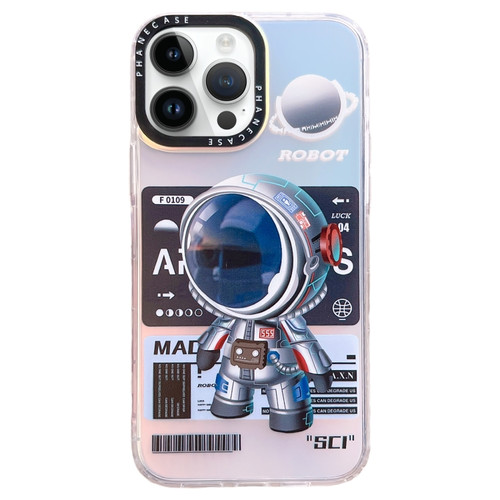 iPhone 14 Pro Max Mechanical Astronaut Pattern TPU Phone Case - Blue