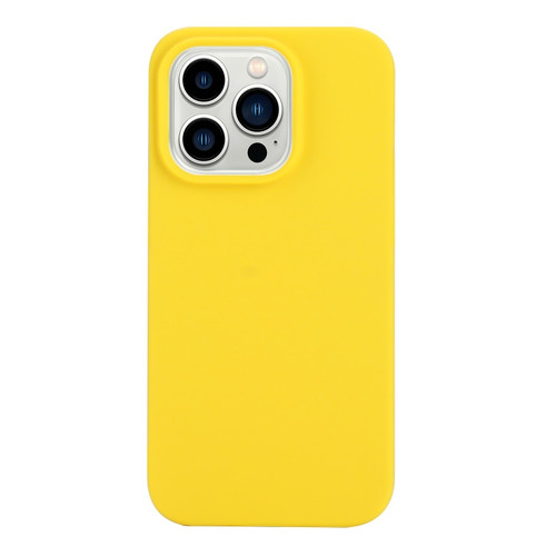 iPhone 14 Pro Max Solid Color Frosted Silicone Phone Case - Yellow