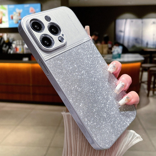 iPhone 14 Pro Max Metallic Glitter Powder Shockproof Phone Case - Grey