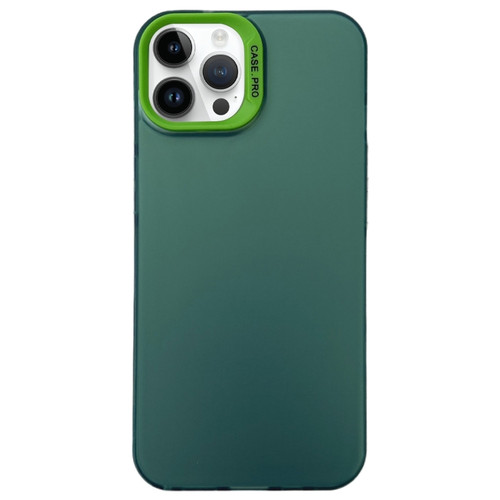 iPhone 14 Pro Max Semi Transparent Frosted PC Phone Case - Green