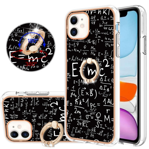 iPhone 11 Electroplating Dual-side IMD Phone Case with Ring Holder - Equation