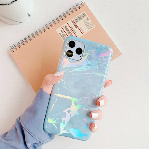 iPhone 11 Pro Max TPU Glossy laser Marble IMD Colorful Mobile Phone Case - Blue