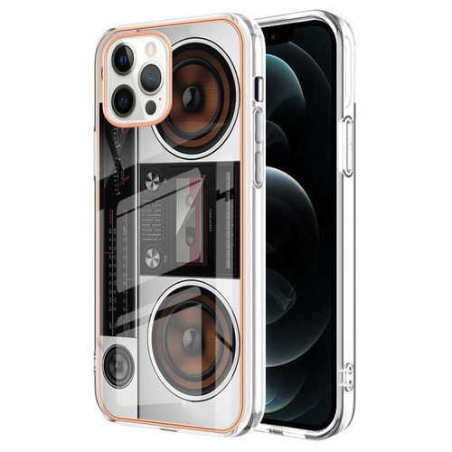 iPhone 12 Pro Max Electroplating Marble Dual-side IMD Phone Case - Retro Radio