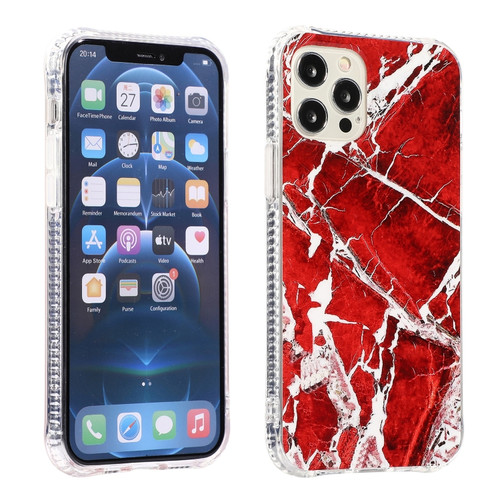iPhone 13 Sands Marble Double-sided IMD Pattern TPU + Acrylic Case - Red