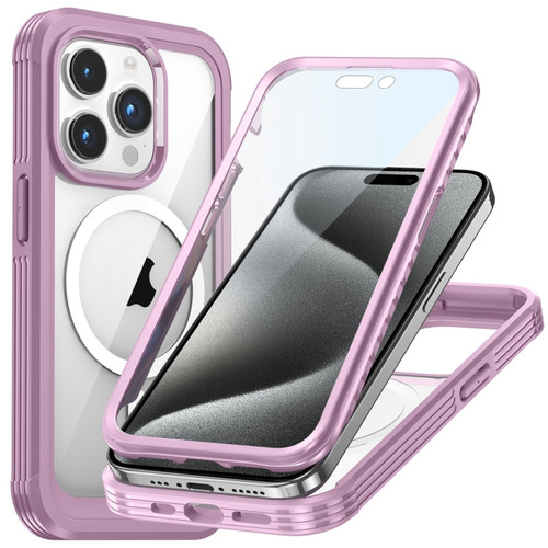 iPhone 15 Pro Life Waterproof MagSafe Magnetic Rugged Phone Case - Pink