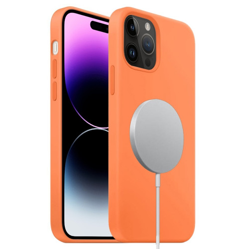 iPhone 15 Pro Max MagSafe Liquid Silicone Full Coverage Phone Case - Orange