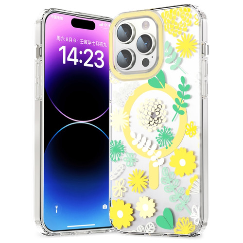 iPhone 15 Pro Max MagSafe Magnetic TPU Phone Case - Yellow Chrysanthemum