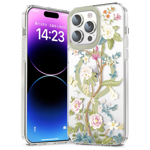 iPhone 15 Pro Max MagSafe Magnetic TPU Phone Case - Blue Hydrangea Ball