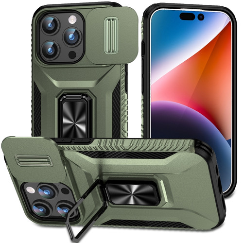 iPhone 15 Pro Max Sliding Camshield Holder Phone Case - Alpine Green