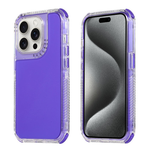 iPhone 15 Pro Max Dreamland 3 in 1 Clear Color Transparent Frame PC + TPU Phone Case - Purple