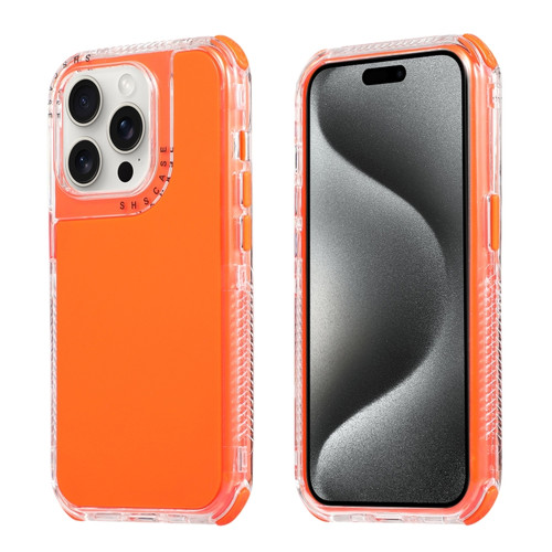 iPhone 15 Pro Max Dreamland 3 in 1 Solid Color Transparent Frame PC + TPU Phone Case - Orange