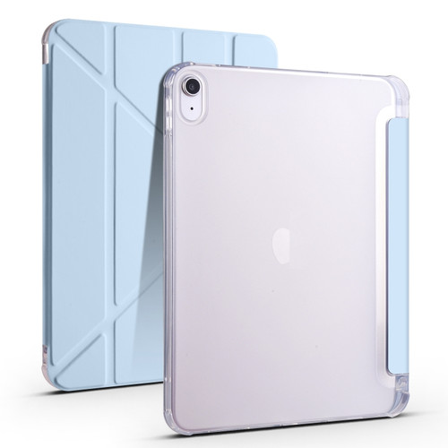iPad 10th Gen 10.9 2022 Four-corner Airbag Deformation Tablet Leather Case - Ice Blue