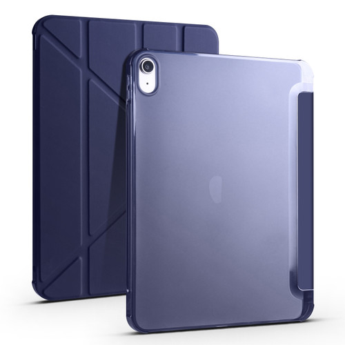iPad 10th Gen 10.9 2022 Four-corner Airbag Deformation Tablet Leather Case - Dark Blue