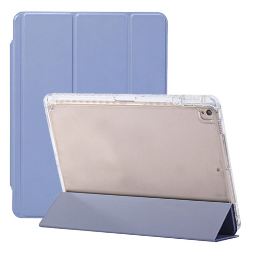iPad 10.2 2021 / 2020 / 10.5 3-Fold Lock Buckle Leather Smart Tablet Case - Lavender Purple
