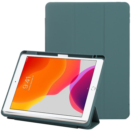 Magnetic Split Leather Smart Tablet Case iPad 10.2 2019 / 2020 / 2021 - Dark Green