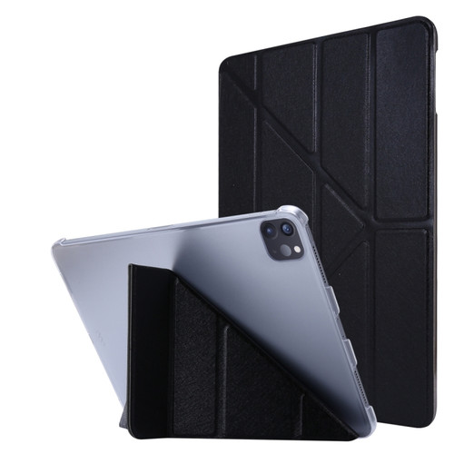 Silk Texture Horizontal Deformation Flip Leather Case with Three-folding Holder iPad Air 2022 / 2020 10.9 - Black