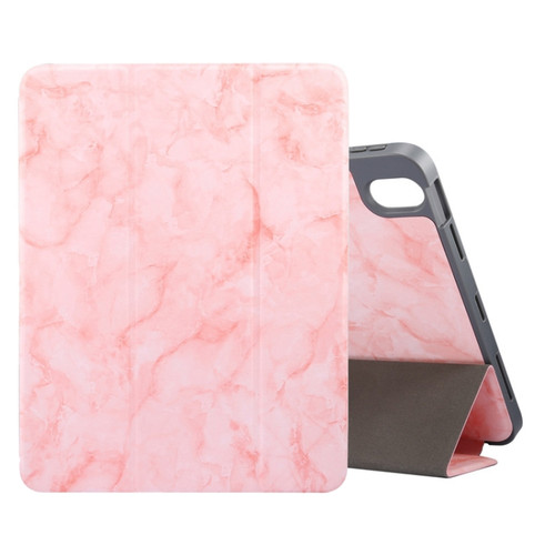 Marble Texture Pattern Horizontal Flip Leather Case, with Three-folding Holder & Sleep / Wake-up iPad Air 2022 / 2020 10.9 - Pink