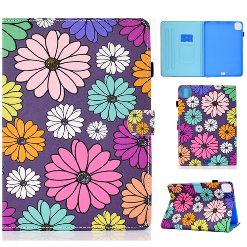 iPad Air 2022 / 2020 10.9 Colored Drawing Pattern Horizontal Flip PU Leather Case with Holder & Card Slot & Anti-skid Strip - Daisy