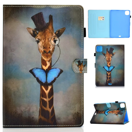 iPad Air 2022 / 2020 10.9 Colored Drawing Stitching Horizontal Flip Leather Case with Holder & Card Slots & Sleep / Wake-up function - Deer