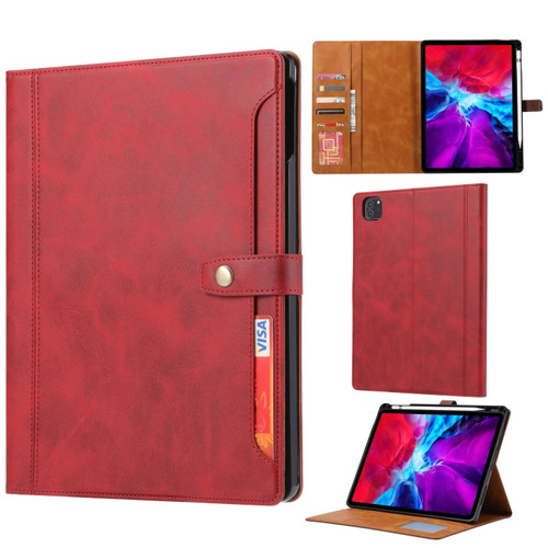 Calf Texture Double Fold Clasp Horizontal Flip Leather Case with Photo Frame & Holder & Card Slots & Wallet iPad Air 2022 / 2020 10.9 - Red