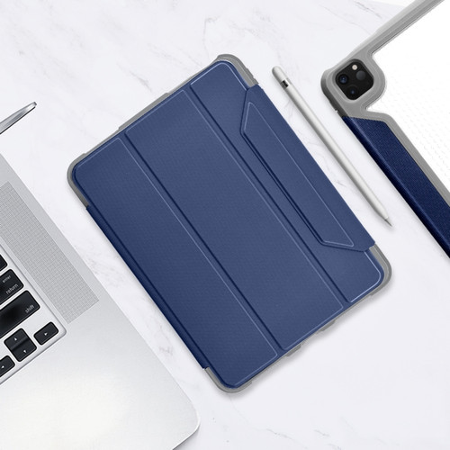 Mutural Yagao Series PC Horizontal Flip Leather Case with Holder & Pen Slot iPad Air 2022 / 2020 10.9 - Blue