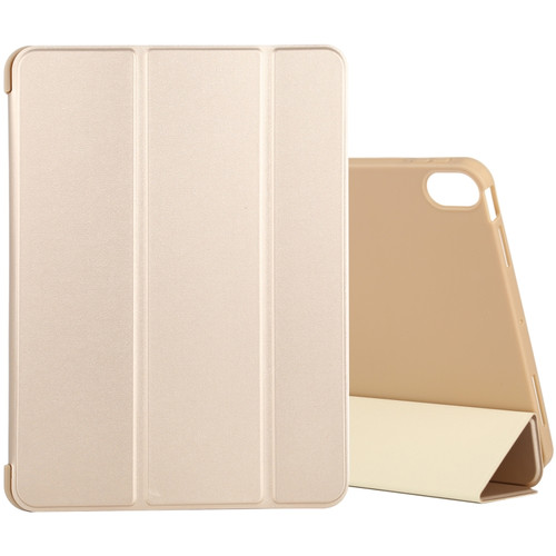 iPad Air 2022 / 2020 10.9 Silicone 3-Folding Full Coverage Leather Case - Gold