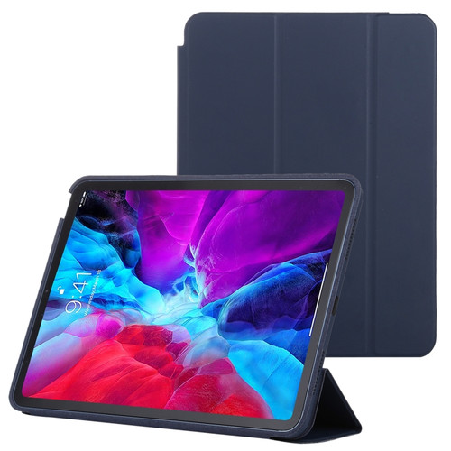 3-fold Horizontal Flip Smart Leather Case with Sleep / Wake-up Function & Holder iPad Air 2022 / 2020 10.9 - Dark Blue