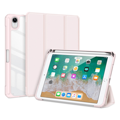 iPad mini 6 DUX DUCIS TOBY Series Shockproof PU Leather + PC + TPU Horizontal Flip Tablet Case with Holder & Pen Slot & Sleep / Wake-up Function - Pink