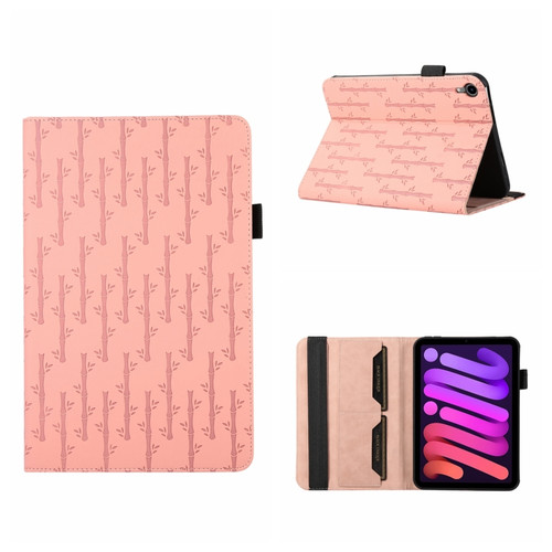 iPad mini 6 Lucky Bamboo Pattern Leather Tablet Case - Pink