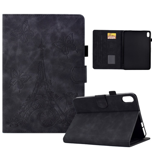 iPad mini 6 Tower Embossed Leather Smart Tablet Case - Black