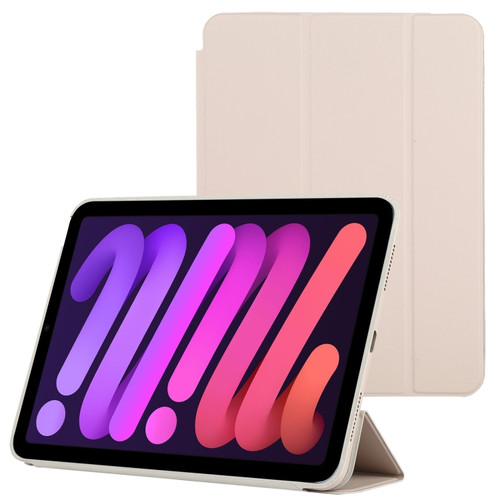 iPad mini 6 3-fold Horizontal Flip Smart Leather Tablet Case with Sleep / Wake-up Function & Holder - Grey