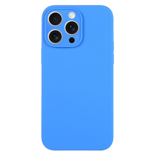 iPhone 15 Pro Max Pure Color Liquid Silicone Fine Pore Phone Case - Lake Blue