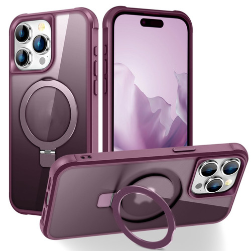 iPhone 15 Pro MagSafe Magnetic Holder Phone Case - Wine Red