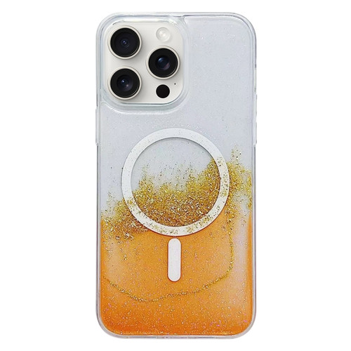 iPhone 15 Pro MagSafe Gilding Hybrid Clear TPU Phone Case - Orange