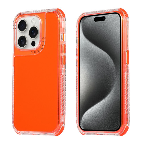 iPhone 15 Pro Dreamland 3 in 1 Clear Color Transparent Frame PC + TPU Phone Case - Orange