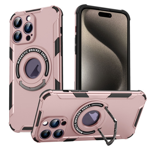 iPhone 15 Pro MagSafe Magnetic Holder Phone Case - Pink