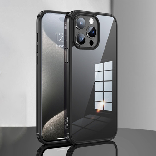 iPhone 15 Pro SULADA Metal Frame + Nano Glass + TPU Phone Case - Black