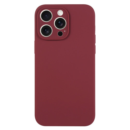 iPhone 15 Pro Pure Color Liquid Silicone Fine Pore Phone Case - Plum
