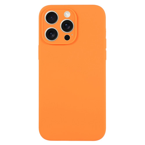 iPhone 15 Pro Pure Color Liquid Silicone Fine Pore Phone Case - Orange