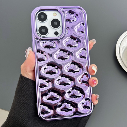 iPhone 15 Pro Cloud Texture Electroplated TPU Phone Case - Purple